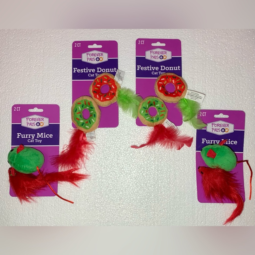8 pc Forever Pals Festive Cat Toy Set